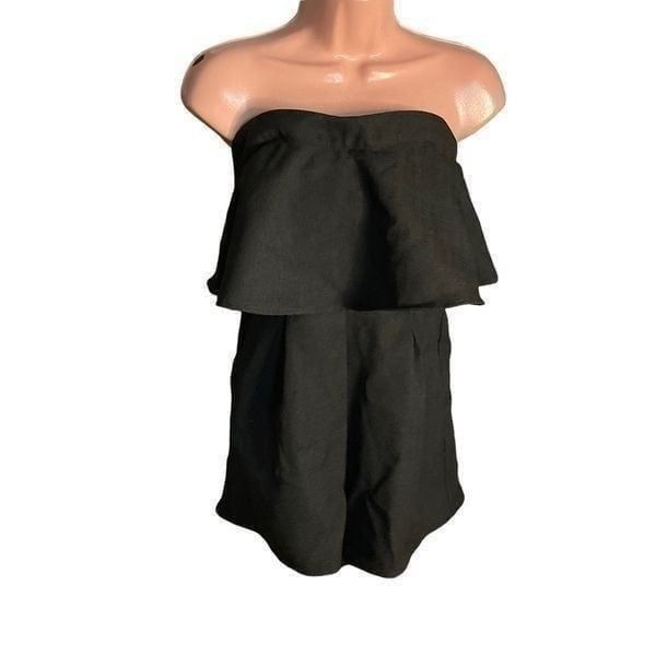 LUXXEL WOMEN’s ( Juniors ) Romper Black Size Large 2” inseam 2”