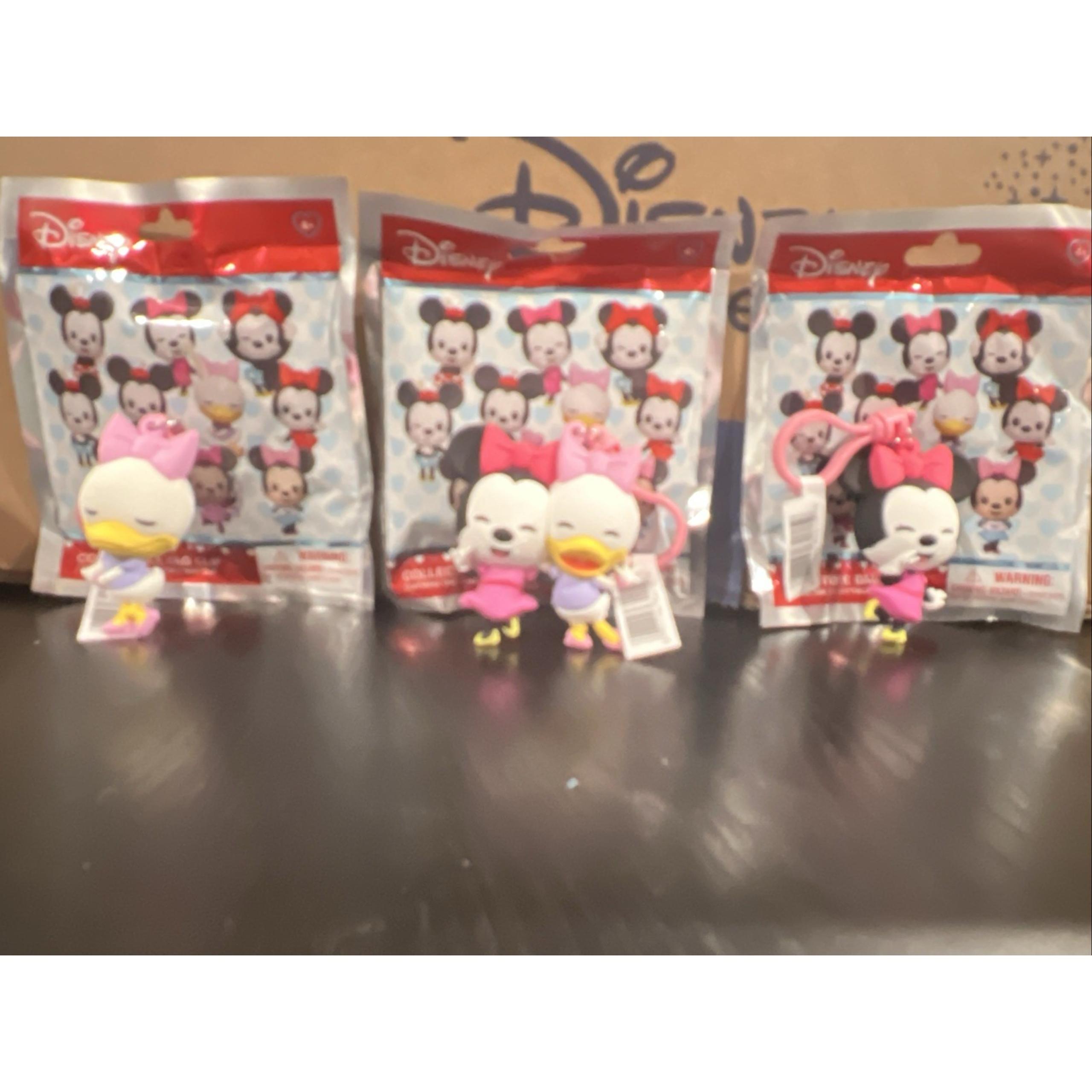 3 Disney Minnie Mouse Bag Clips Valentine's Day Mystery Blind Bag Party Favor