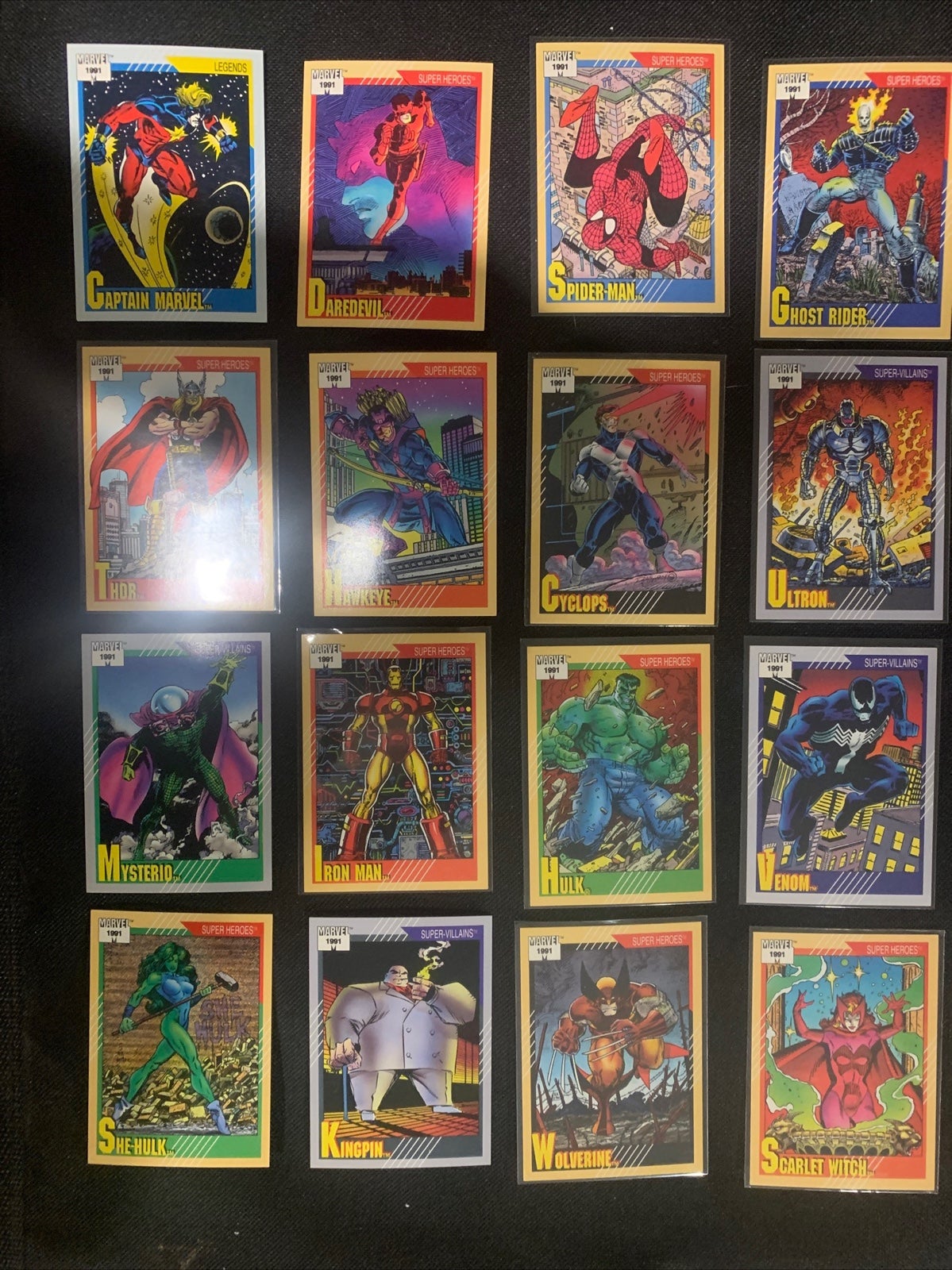 16 card 1991 Marvel super lot