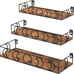 Moon Phase Floating Shelves Brown Black, Set of 3