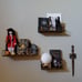 Moon Phase Floating Shelves Brown Black, Set of 3