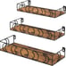 Moon Phase Floating Shelves Brown Black, Set of 3