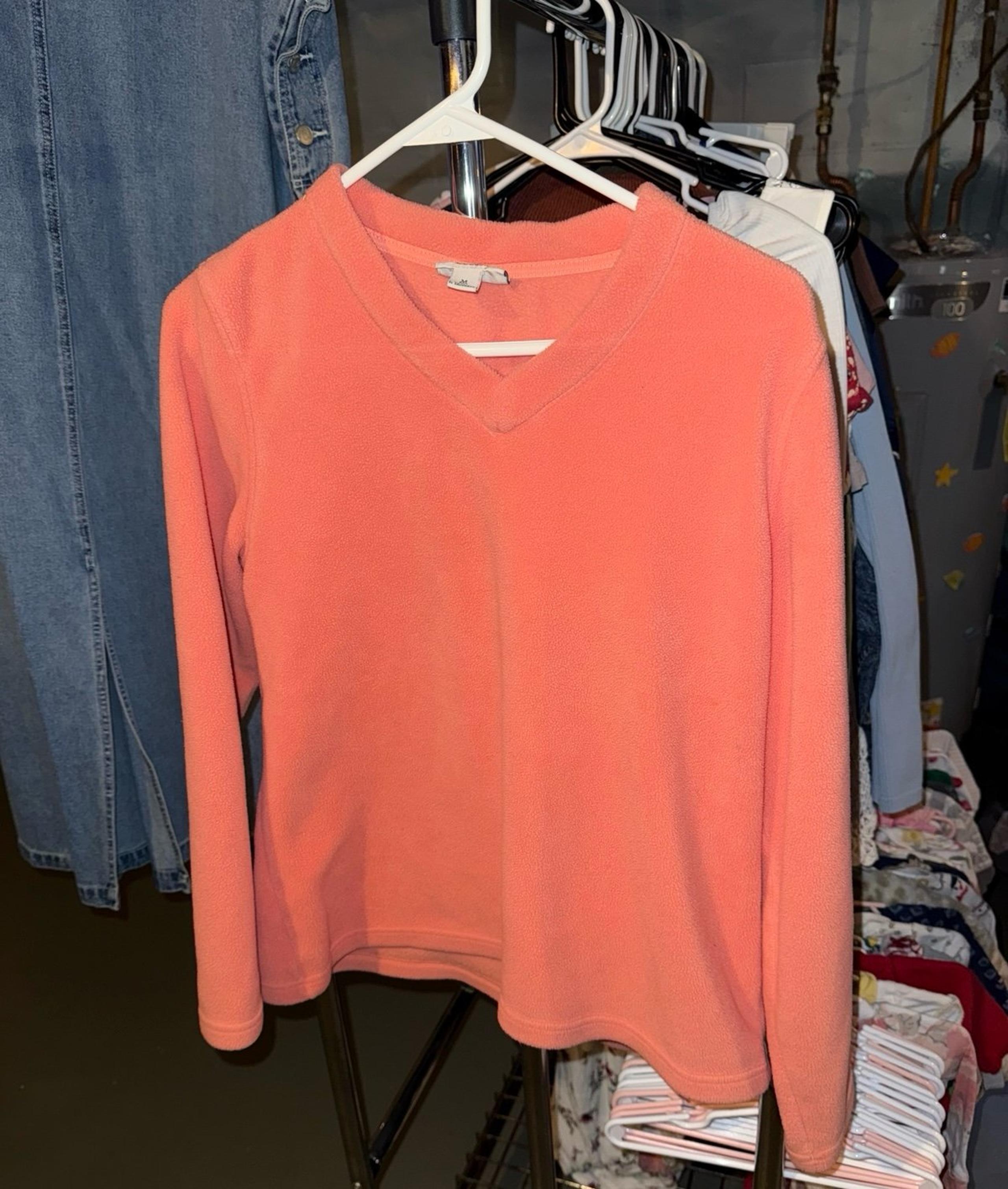 ll bean fleece sweater v neck soft