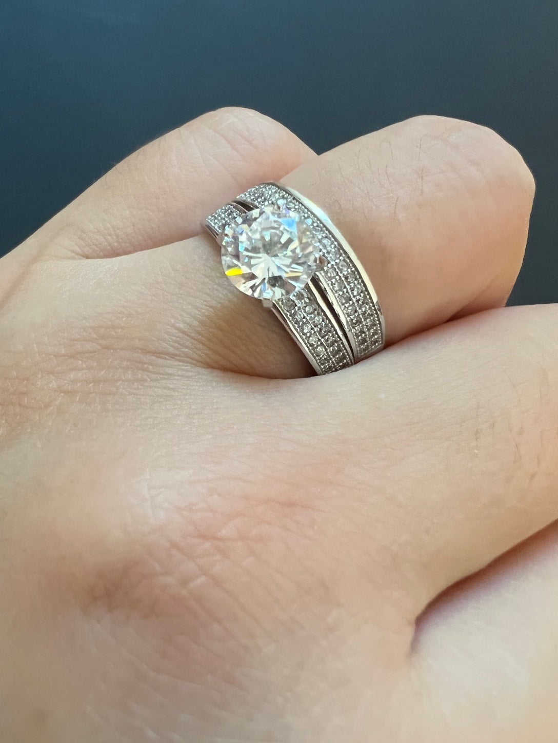 10K White Gold Engagement Ring set