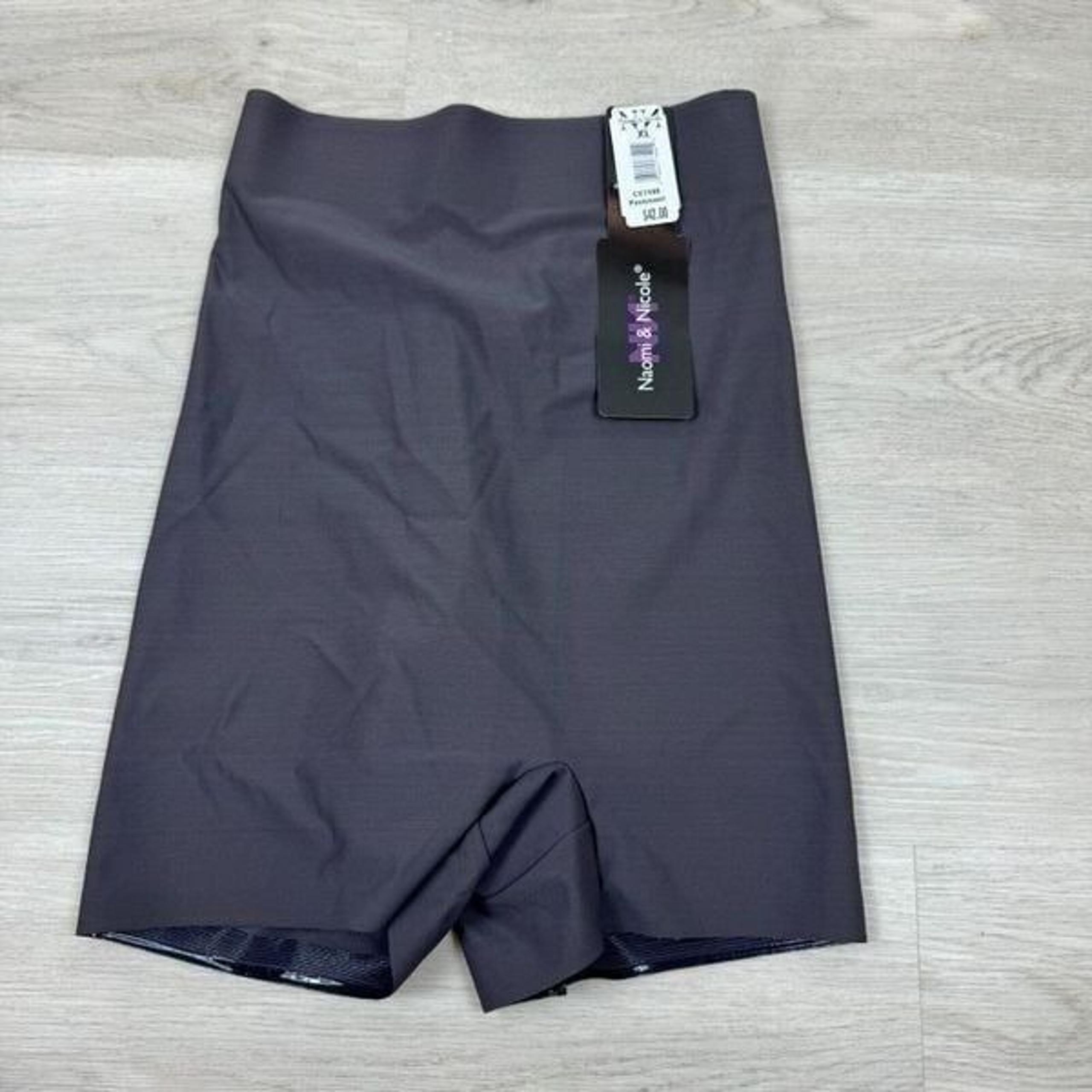 Naomi & Nicole Sleek Solutions Hi Waist Shaping Short Size XL Gray 7498