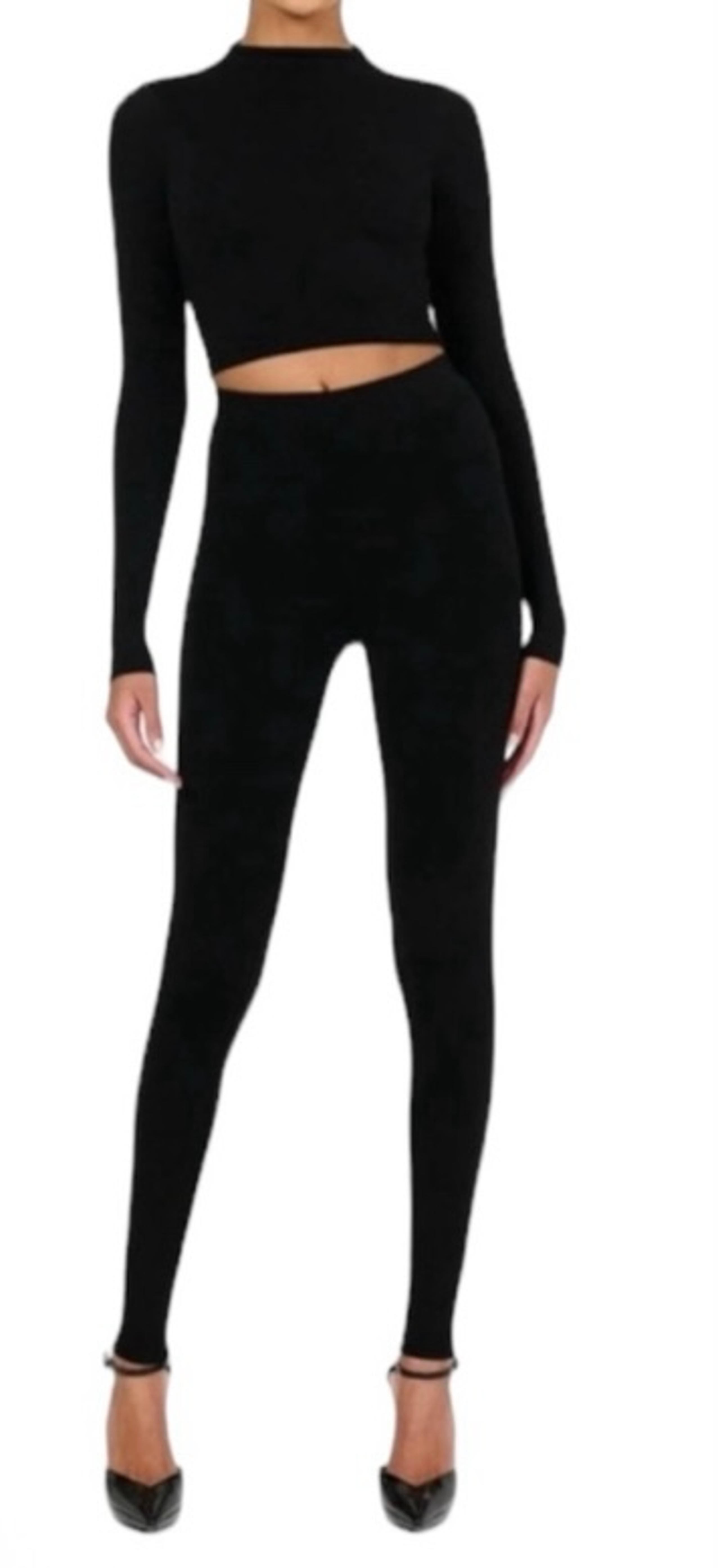 Naked Wardrobe Black Ribbed Sculpt Leggings
