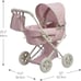 Buggy-Style Baby Doll Stroller with Retractable Canopy, Storage Underneath,