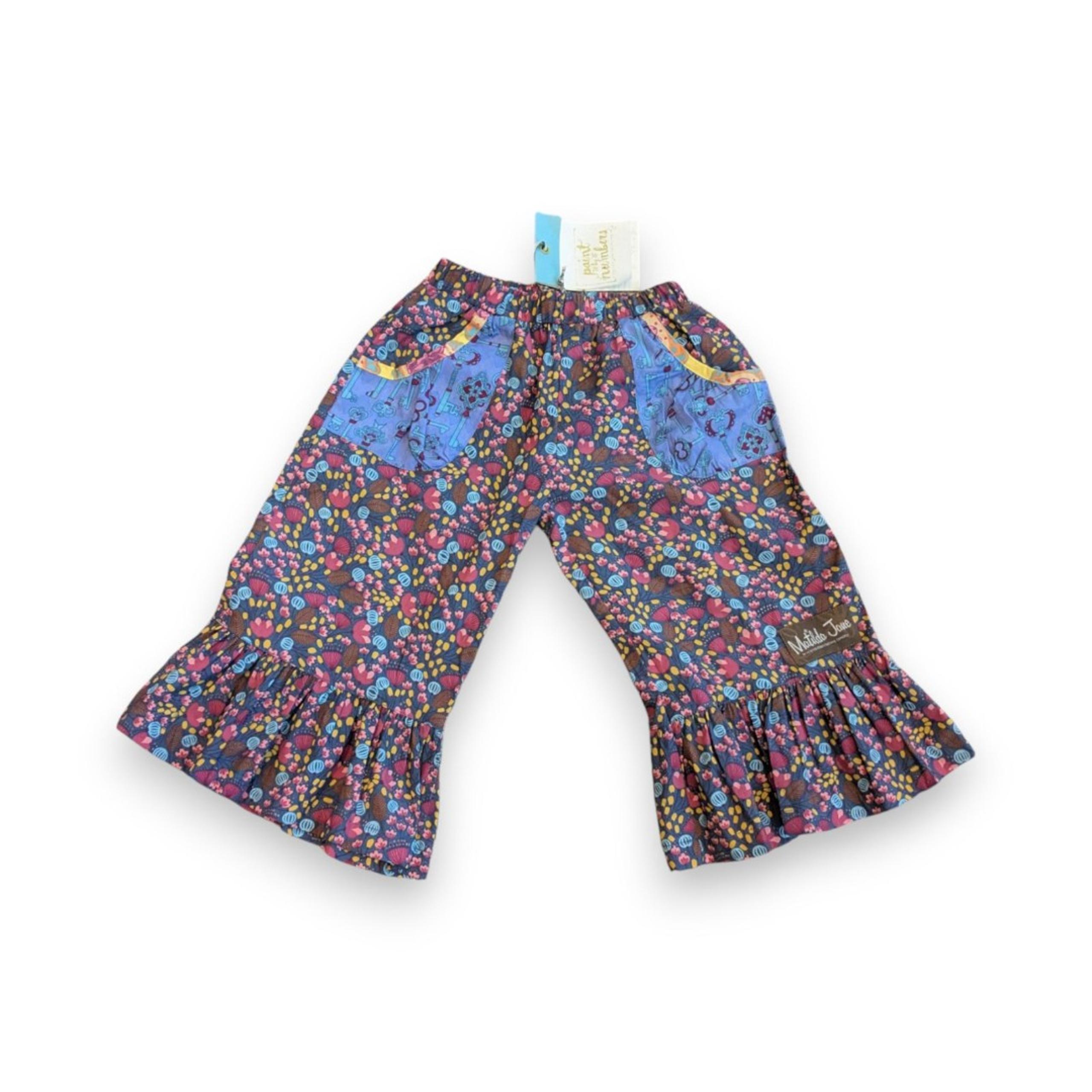 NWT Matilda Jane Paint By Numbers Mediterranean Ruffle Bell Bottom Pants Girls 2