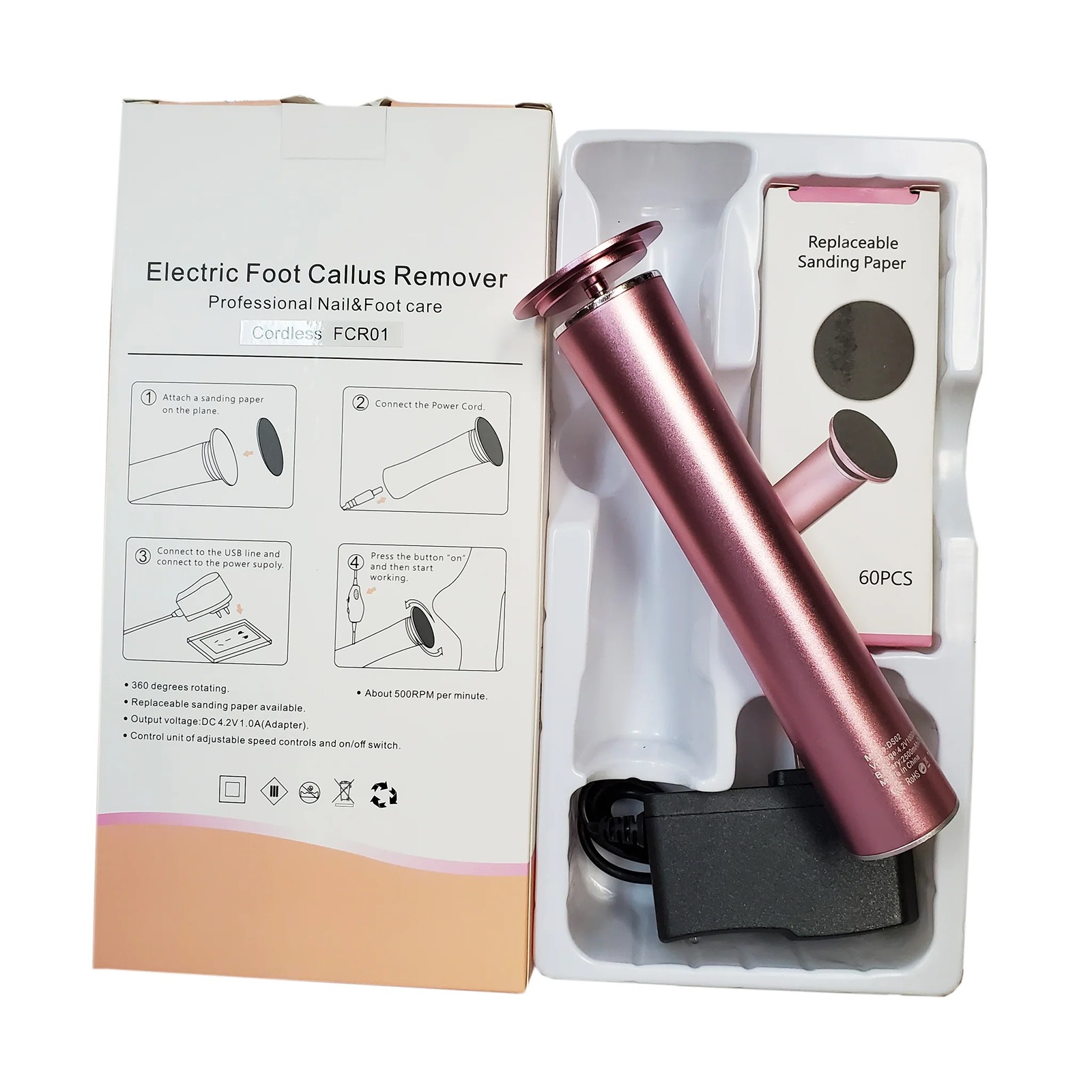Foot file callus remover cordless FCR01