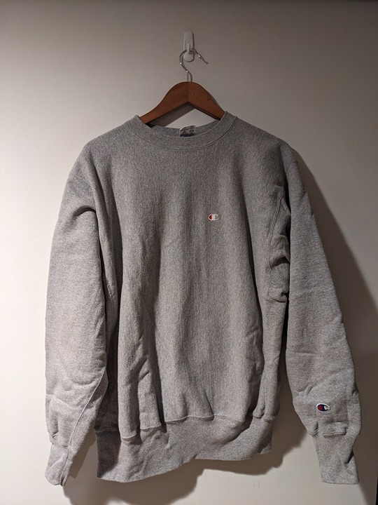 Vintage 90s Champion Essential Reverse Weave Gray X-Large Sweatshirt