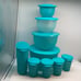 Tupperware Set of 4 Bowl & Jug 4 Tumbler Turquoise