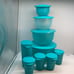 Tupperware Set of 4 Bowl & Jug 4 Tumbler Turquoise