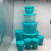 Tupperware Set of 4 Bowl & Jug 4 Tumbler Turquoise