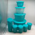 Tupperware Set of 4 Bowl & Jug 4 Tumbler Turquoise