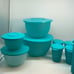 Tupperware Set of 4 Bowl & Jug 4 Tumbler Turquoise