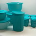 Tupperware Set of 4 Bowl & Jug 4 Tumbler Turquoise