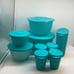 Tupperware Set of 4 Bowl & Jug 4 Tumbler Turquoise
