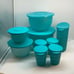 Tupperware Set of 4 Bowl & Jug 4 Tumbler Turquoise