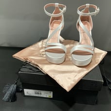 NIB Pnina Tornai Love 2, White Platform Dress Sandals Size 5 M