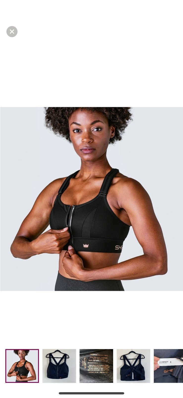 Shefit ultimate Luxe adjustable bra never worn black no pads