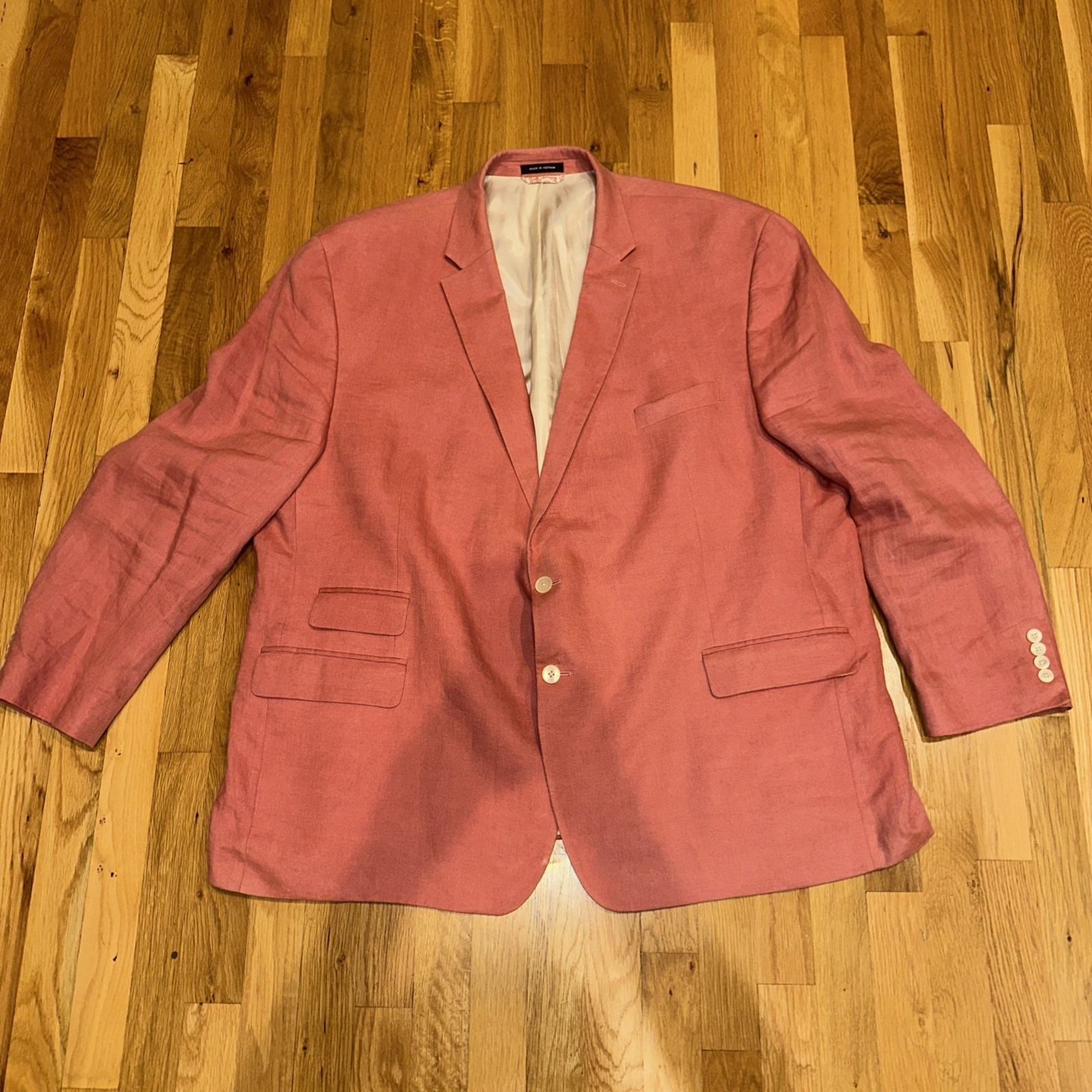 LAUREN RALPH LAUREN Men's Ultraflex 100% Linen Blazer Jacket Size 54R Light Pink