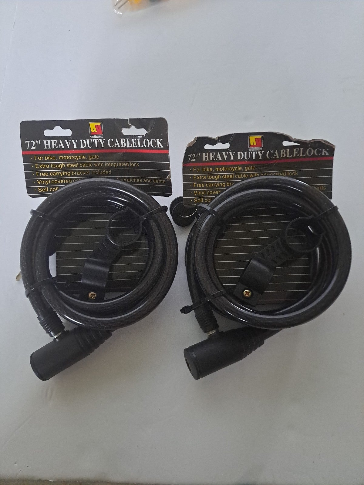 2 new 6 foot, WELLMAX, HEAVY DUTY 72 CABLELOCKS