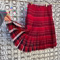 Pendleton Woolen Mills reversible red black tartan plaid pleated skirt Size 6