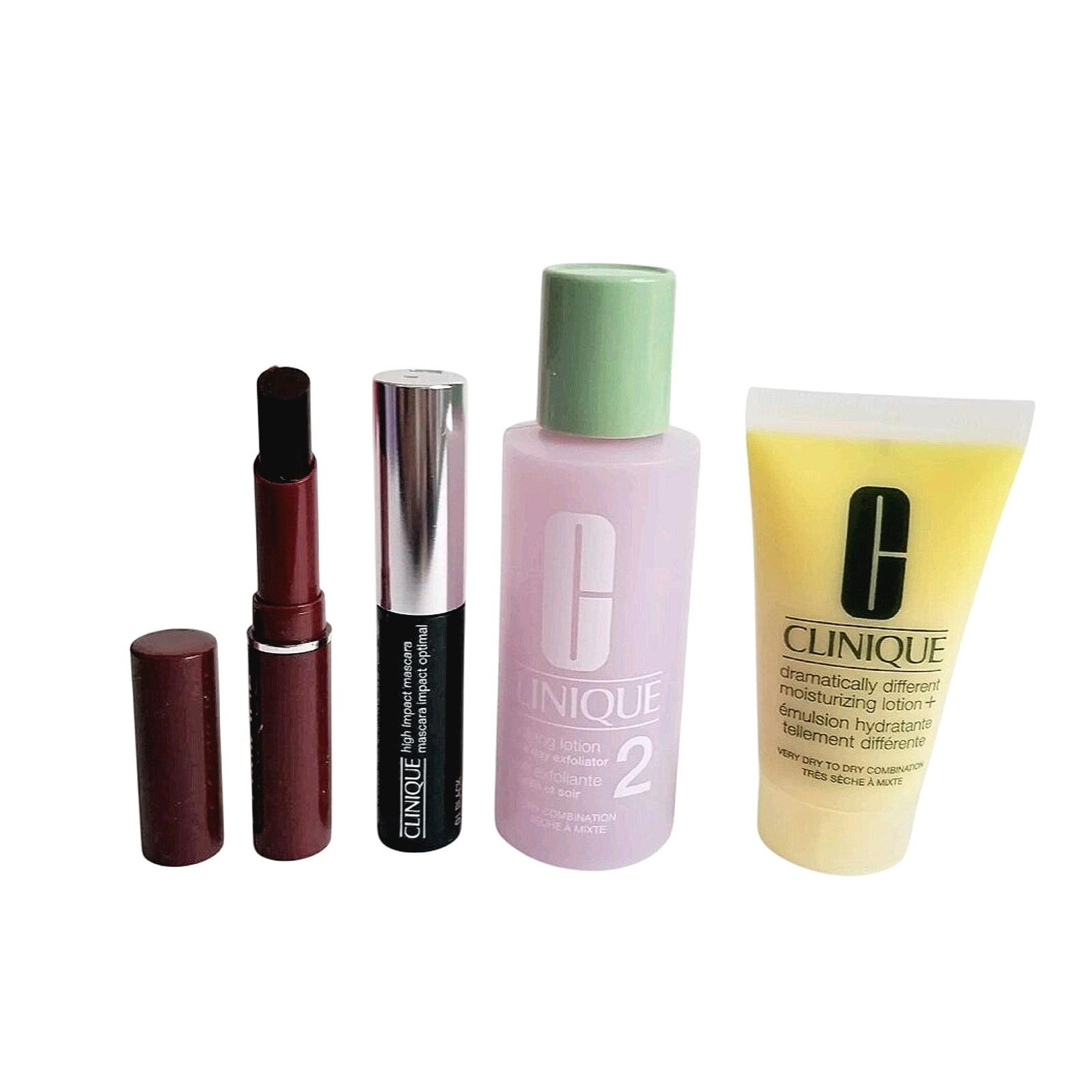CLINIQUE 4 PIECE BEAUTY & MAKEUP GIFT SET WITH BLACK HONEY ALMOST LIPSTICK