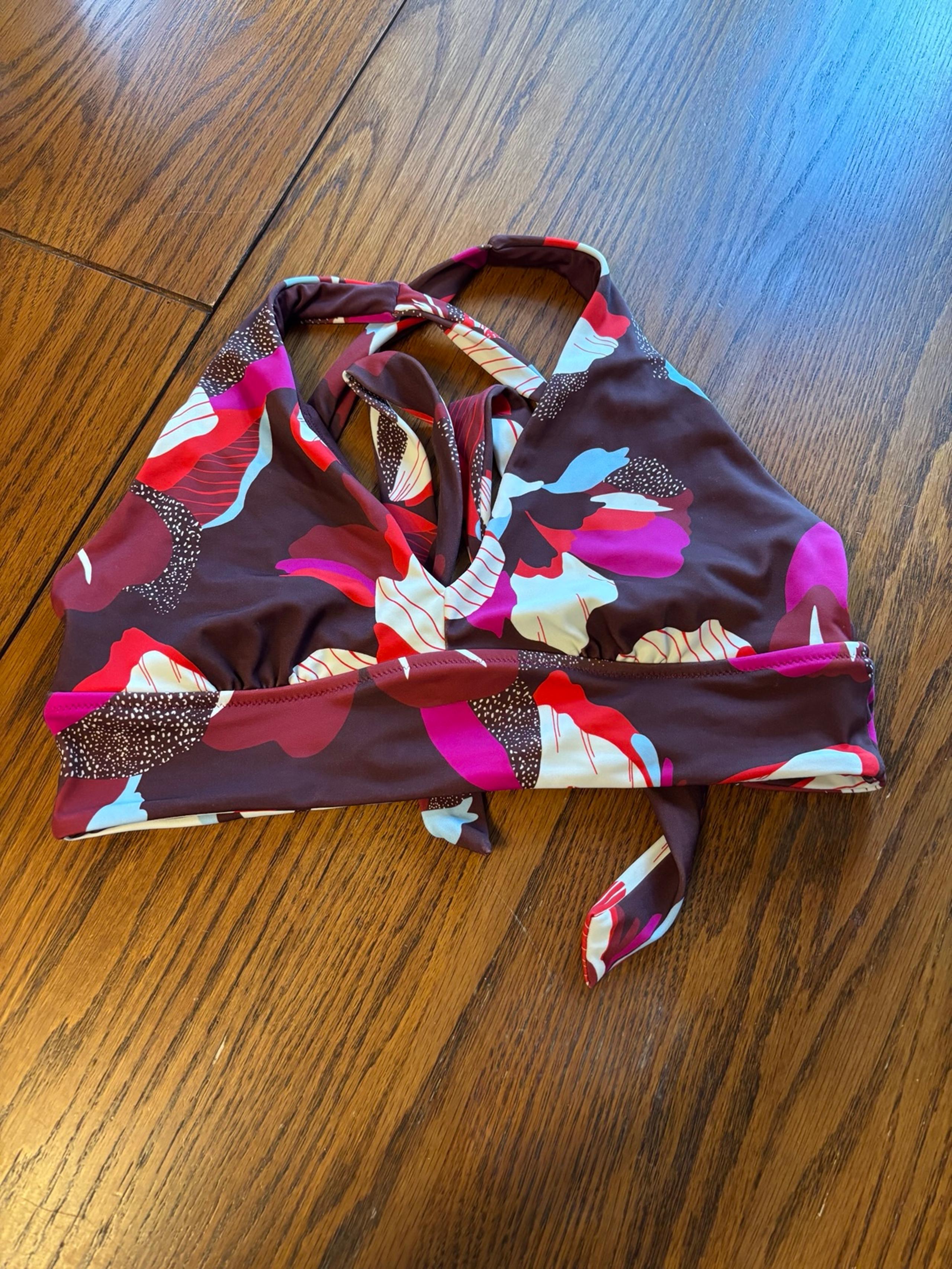 Athleta plunge bikini top floral women's M