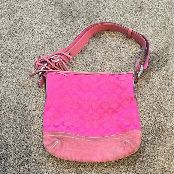Vintage Coach G04k-9362 Logo Pink Shoulder Bag Tote