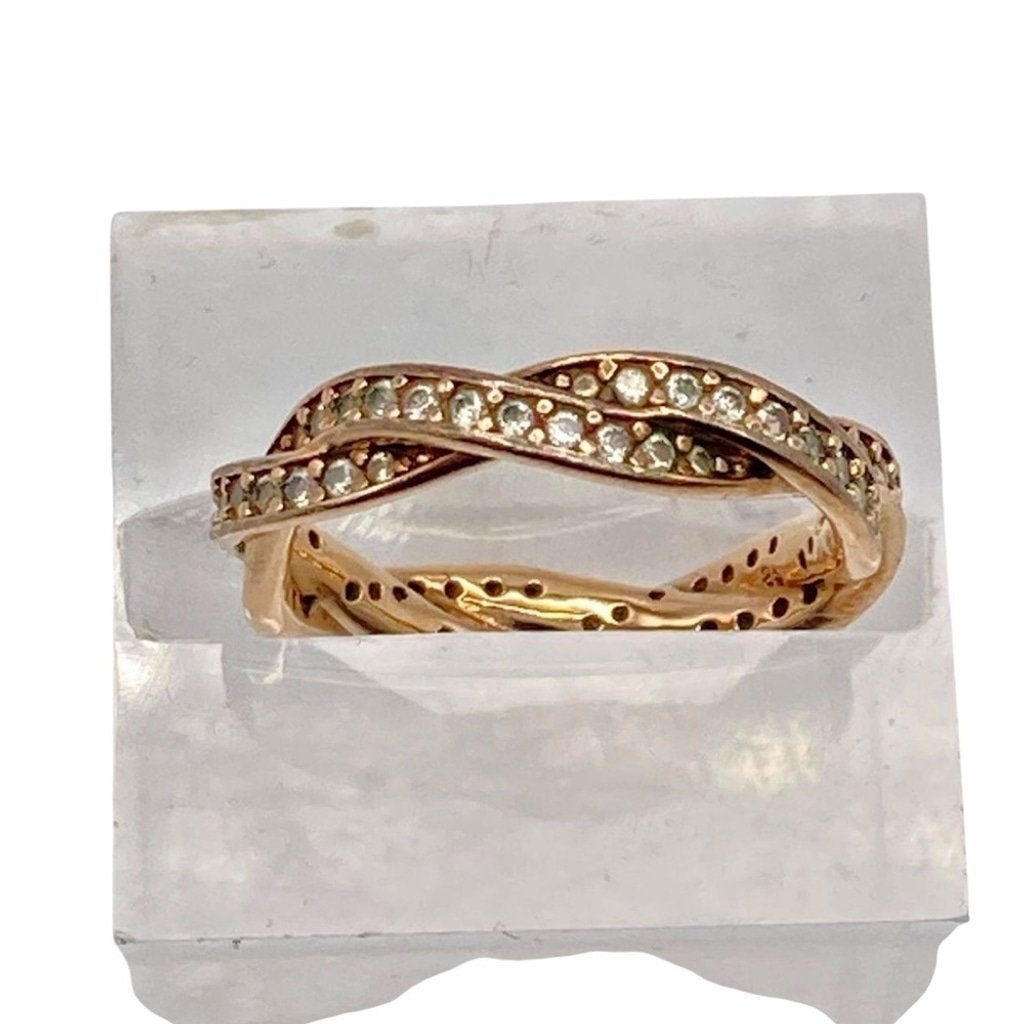PANDORA ALE ROSE GOLD PLATED SIZE 46/4.5 TWIST OF FATE RING 0849