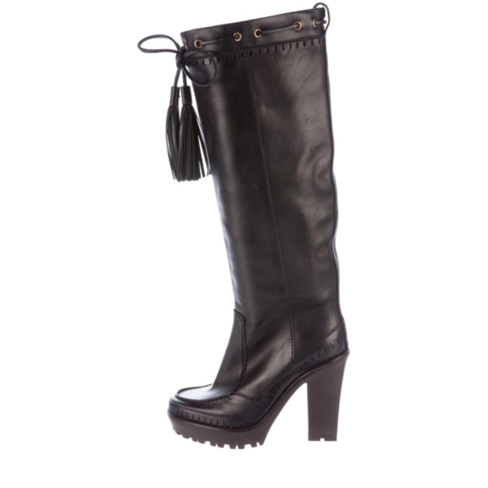 Yves Saint Laurent Leather High Tassel Boots