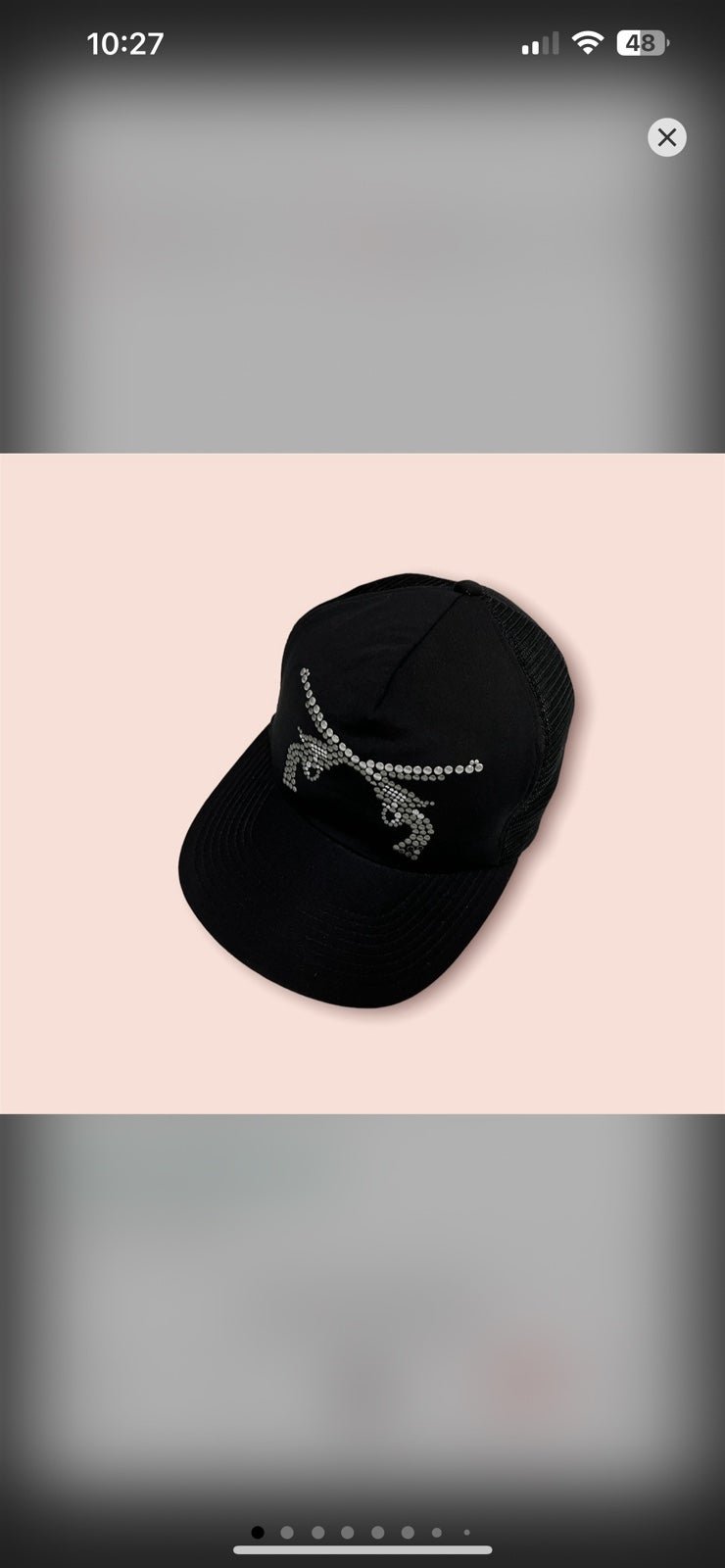 Vtg Roar Swarovki Gun Cross Logo Trucker Snapback Japan