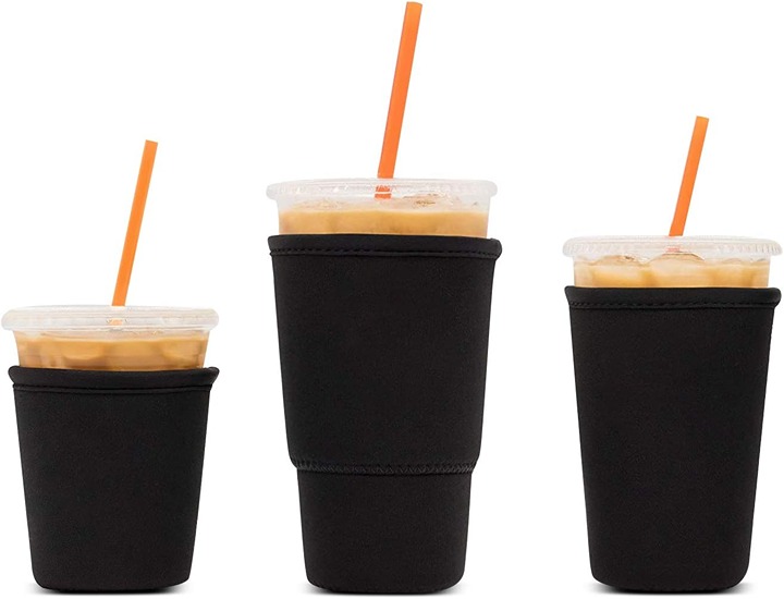 3 Pack Reusable Iced Coffee Sleeves (Black)