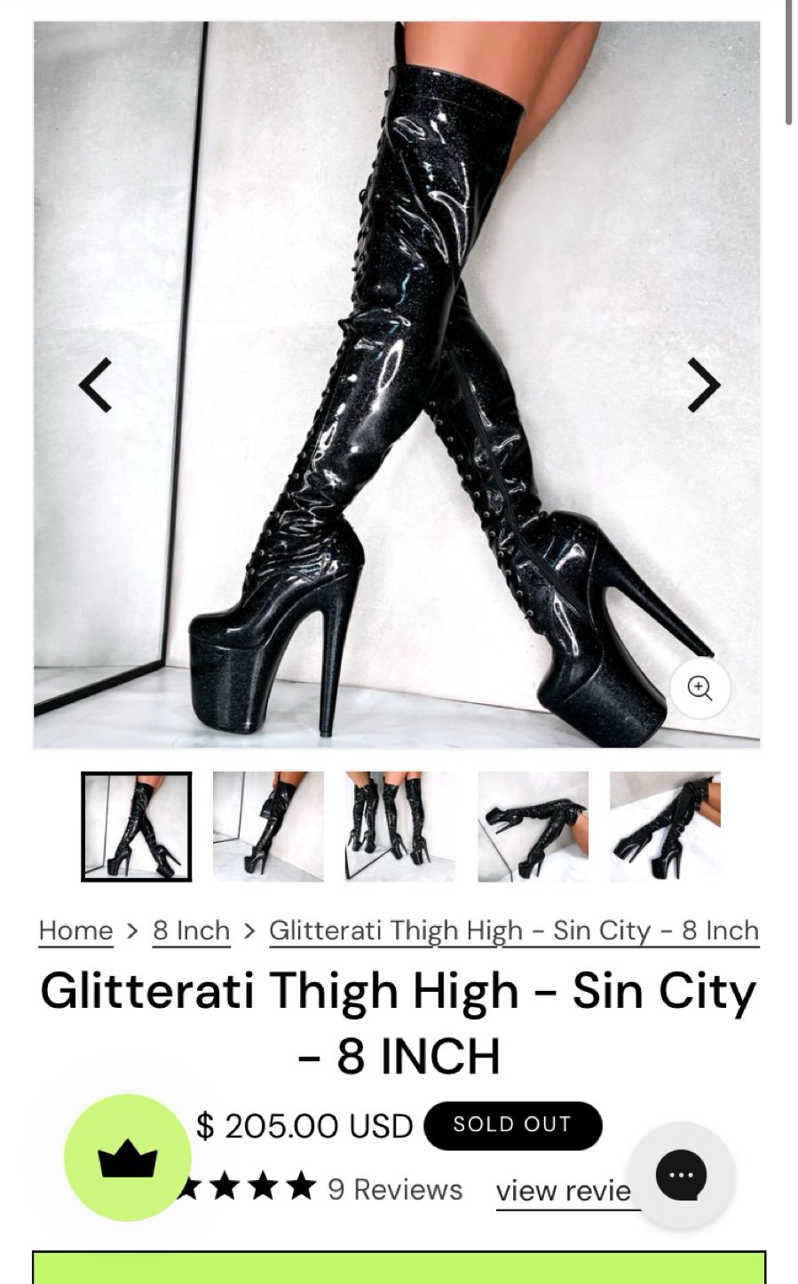 Hella Heels Glitterati Sin City Thigh Highs
