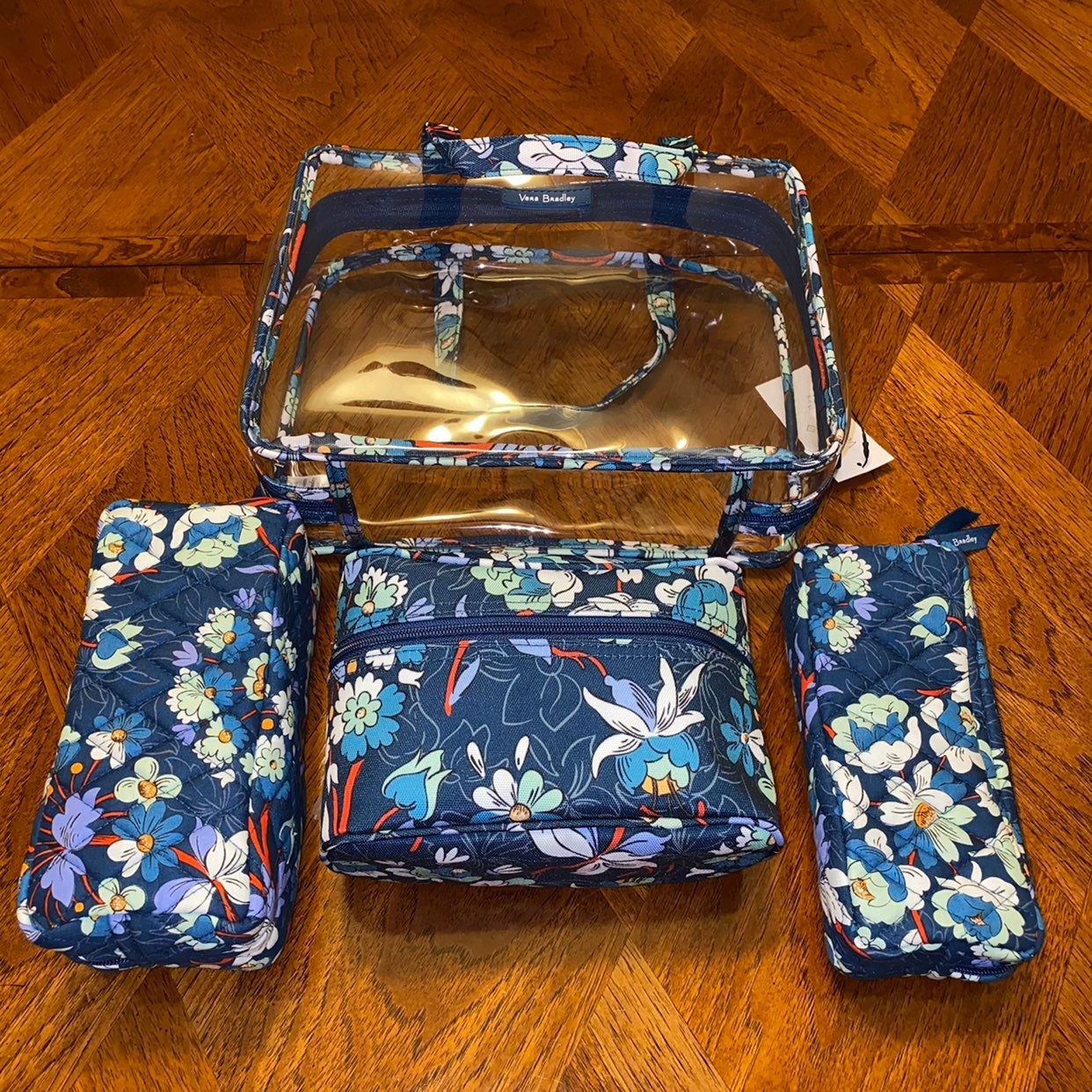 NWT Vera Bradley 4 pcs Cosmetics Floral Bursts