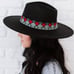 Fame Biggest Fan Geometric Strap Fedora in Black