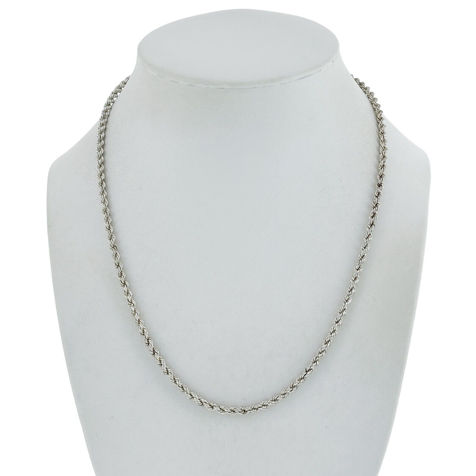 Vintage Italy UTC Sterling Silver 925 3.2mm Twisted Rope Chain Necklace 18