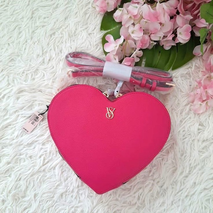 NEW Victoria's Secret PINK Heart Crossbody bag in hot pink