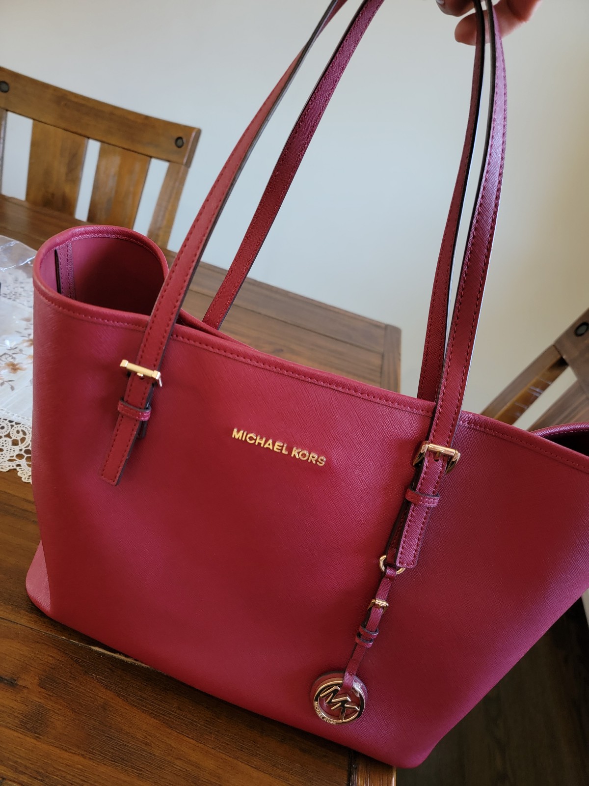 Michael Kors red tote bags