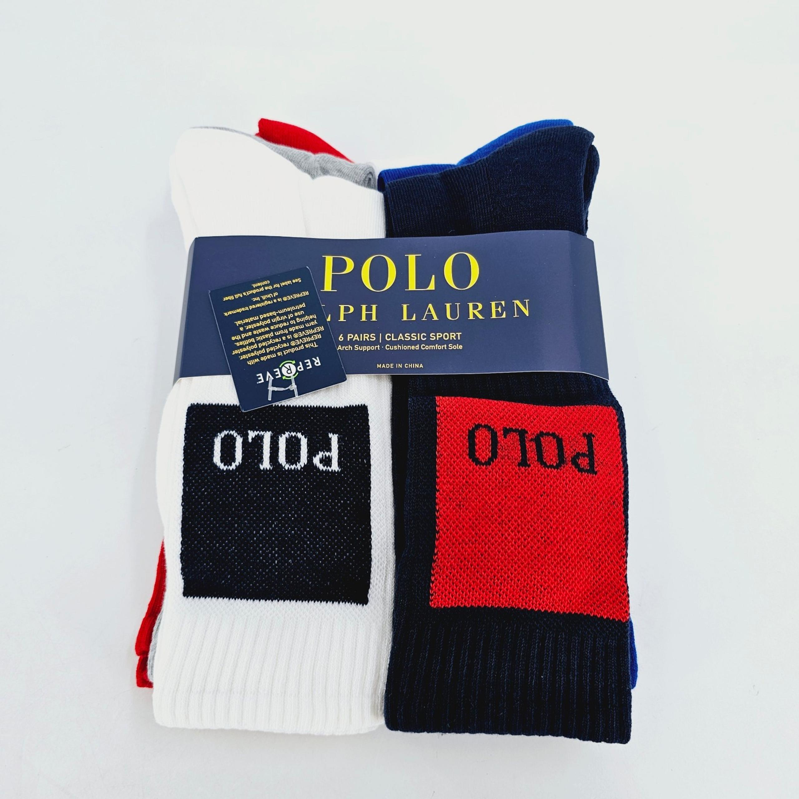 Polo Ralph Lauren Classic Sport 6 pairs Logo Comfort Sole Men's Sock's