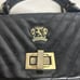PRATESI FIRENZE MADE IN ITALY LEATHER QUILTED CHAIN STRAP BLACK HANDBAG PURSE