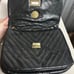 PRATESI FIRENZE MADE IN ITALY LEATHER QUILTED CHAIN STRAP BLACK HANDBAG PURSE