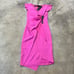 Pinko Dress Womens Sz 2 Fuchsia Gaff Abito Gathered Rhinestone Pin Midi