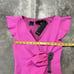 Pinko Dress Womens Sz 2 Fuchsia Gaff Abito Gathered Rhinestone Pin Midi