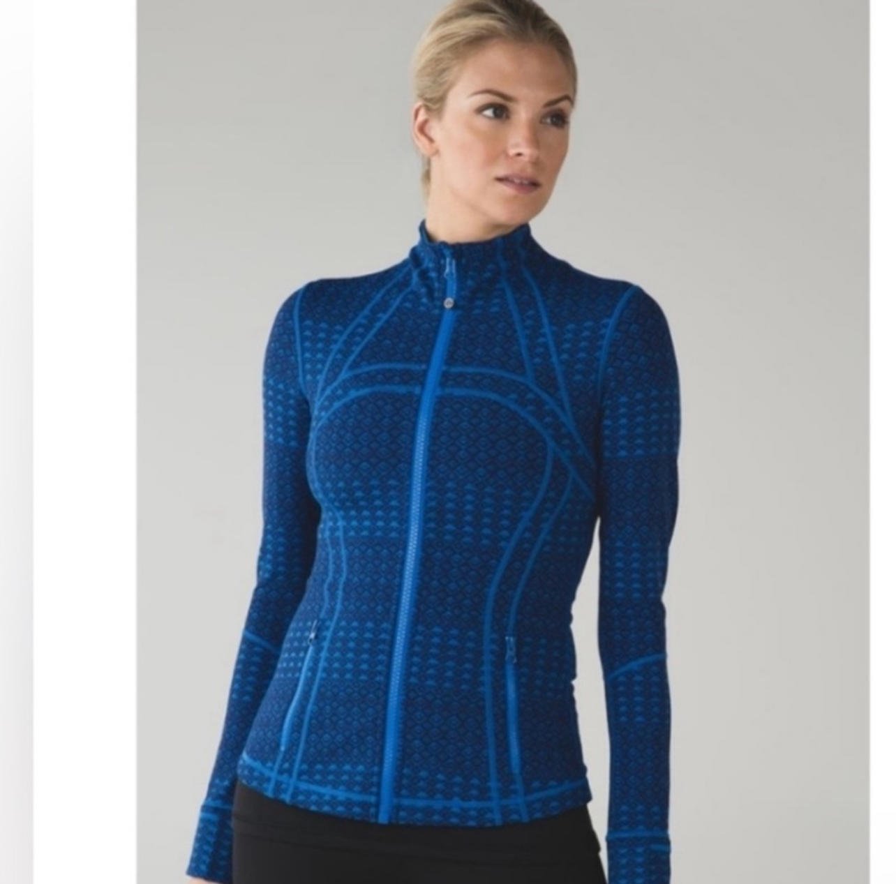 NWOT Lululemon Athletica Define Jacket Triometric Stripe Lakeside Blue Size 8