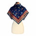 EMANUEL UNGARO PARIS VINTAGE Silk Twill Scarf Square Blue Red Gold Japan 28 in