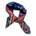 EMANUEL UNGARO PARIS VINTAGE Silk Twill Scarf Square Blue Red Gold Japan 28 in