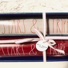 Rae Dunn Star Stripes Rolling Pin & Apron