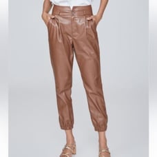 Paige Mayslie Coated High Rise Pleated jogger size 4